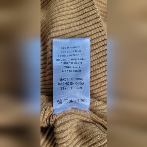 Fate Sweater Ribbed Women's S Yellow & Brown Heanly 1/4 Button Up Long-sleeved - Picture 9 of 12